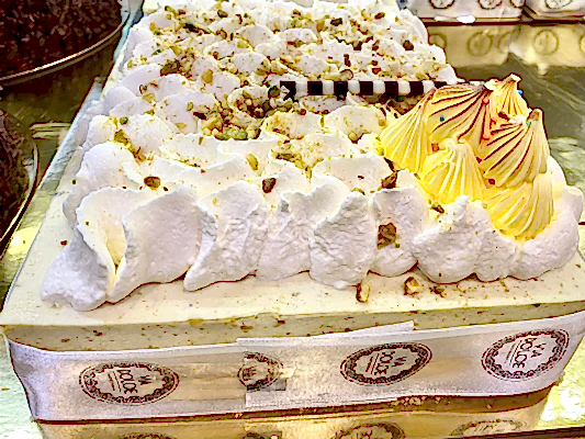Pistachio Mango Mousse cake