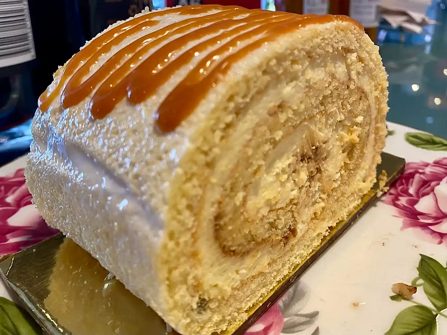 Caramel Pistachio Swiss Roll